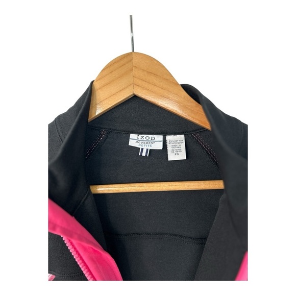 IZOD Movement Full Zip Jacket Womens Petite Small Black, Pink & White Y2K Preppy - Picture 4 of 7